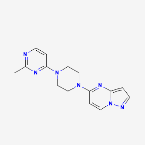 2,4-Dimethyl-6-(4-{pyrazolo[1,5-a]pyrimidin-5-yl}piperazin-1-yl)pyrimidine