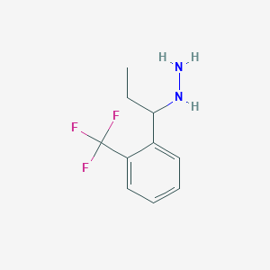 molecular formula C10H13F3N2 B2792640 1-[2-(Trifluoromethyl)phenyl]propylhydrazine CAS No. 1396997-07-1