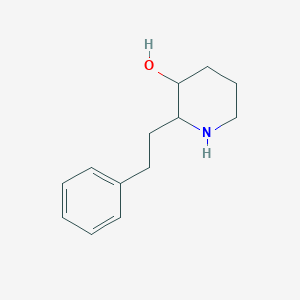 molecular formula C13H19NO B2792642 2-(2-苯乙基)哌啶-3-醇 CAS No. 1822649-91-1