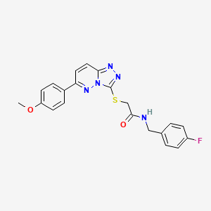 molecular formula C21H18FN5O2S B2792651 N-(4-fluorobenzyl)-2-((6-(4-methoxyphenyl)-[1,2,4]triazolo[4,3-b]pyridazin-3-yl)thio)acetamide CAS No. 894052-23-4