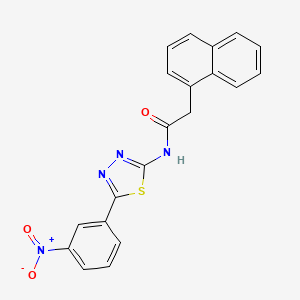 molecular formula C20H14N4O3S B2792657 2-(naphthalen-1-yl)-N-(5-(3-nitrophenyl)-1,3,4-thiadiazol-2-yl)acetamide CAS No. 392243-86-6