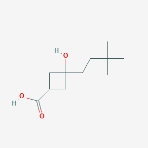molecular formula C11H20O3 B2792658 3-(3,3-Dimethylbutyl)-3-hydroxycyclobutane-1-carboxylic acid CAS No. 2413877-42-4