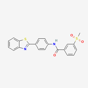 molecular formula C21H16N2O3S2 B2792663 N-(4-(benzo[d]thiazol-2-yl)phenyl)-3-(methylsulfonyl)benzamide CAS No. 896290-91-8