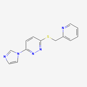 molecular formula C13H11N5S B2792664 3-(1H-imidazol-1-yl)-6-((pyridin-2-ylmethyl)thio)pyridazine CAS No. 1334374-73-0