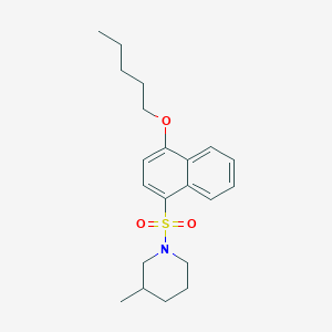 3-Methyl-1-{[4-(pentyloxy)naphthalen-1-yl]sulfonyl}piperidine