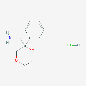 molecular formula C11H16ClNO2 B2792672 (2-Phenyl-1,4-dioxan-2-yl)methanamine hydrochloride CAS No. 2172498-88-1