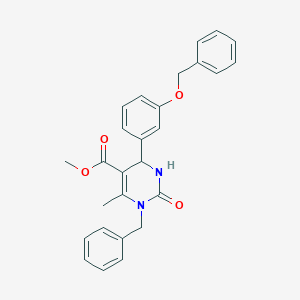 molecular formula C27H26N2O4 B2792674 Methyl 3-benzyl-4-methyl-2-oxo-6-(3-phenylmethoxyphenyl)-1,6-dihydropyrimidine-5-carboxylate CAS No. 681257-26-1