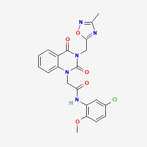 molecular formula C21H18ClN5O5 B2792678 N-(5-chloro-2-methoxyphenyl)-2-(3-((3-methyl-1,2,4-oxadiazol-5-yl)methyl)-2,4-dioxo-3,4-dihydroquinazolin-1(2H)-yl)acetamide CAS No. 941887-27-0