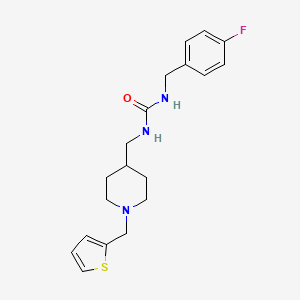 molecular formula C19H24FN3OS B2792681 1-(4-Fluorobenzyl)-3-((1-(thiophen-2-ylmethyl)piperidin-4-yl)methyl)urea CAS No. 1207019-61-1