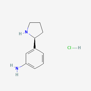 molecular formula C10H15ClN2 B2792691 (S)-3-(Pyrrolidin-2-yl)aniline hydrochloride CAS No. 2061996-76-5