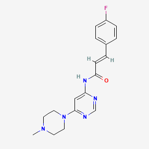 molecular formula C18H20FN5O B2792701 (E)-3-(4-氟苯基)-N-(6-(4-甲基哌嗪-1-基)嘧啶-4-基)丙烯酰胺 CAS No. 1396891-51-2