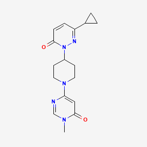 molecular formula C17H21N5O2 B2792705 6-Cyclopropyl-2-[1-(1-methyl-6-oxopyrimidin-4-yl)piperidin-4-yl]pyridazin-3-one CAS No. 2320858-75-9