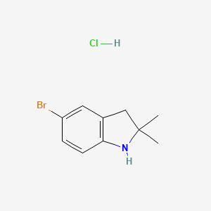 molecular formula C10H13BrClN B2792706 5-Bromo-2,2-dimethylindoline hydrochloride CAS No. 2230913-73-0