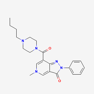 molecular formula C22H27N5O2 B2792708 7-(4-butylpiperazine-1-carbonyl)-5-methyl-2-phenyl-2H-pyrazolo[4,3-c]pyridin-3(5H)-one CAS No. 1040647-97-9