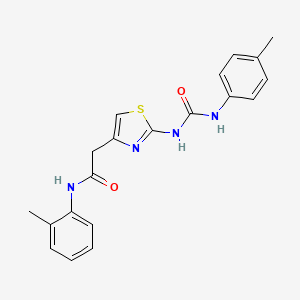 molecular formula C20H20N4O2S B2792712 N-(o-tolyl)-2-(2-(3-(p-tolyl)ureido)thiazol-4-yl)acetamide CAS No. 921484-00-6
