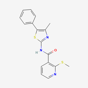 N-(4-methyl-5-phenyl-1,3-thiazol-2-yl)-2-(methylsulfanyl)pyridine-3-carboxamide