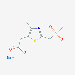 molecular formula C8H10NNaO4S2 B2792737 Sodium 2-[2-(methanesulfonylmethyl)-4-methyl-1,3-thiazol-5-yl]acetate CAS No. 2137703-12-7