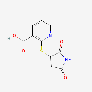 2-((1-Methyl-2,5-dioxopyrrolidin-3-yl)thio)nicotinic acid