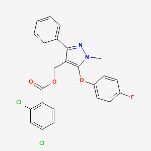 molecular formula C24H17Cl2FN2O3 B2792740 [5-(4-fluorophenoxy)-1-methyl-3-phenyl-1H-pyrazol-4-yl]methyl 2,4-dichlorobenzenecarboxylate CAS No. 318289-18-8