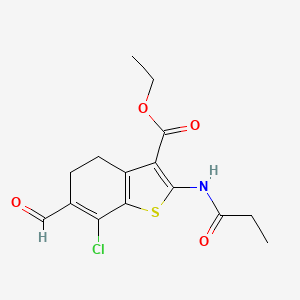 Ethyl 7-chloro-6-formyl-2-(propanoylamino)-4,5-dihydro-1-benzothiophene-3-carboxylate