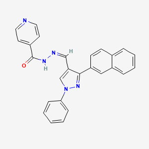 molecular formula C26H19N5O B2792743 (Z)-N'-((3-(naphthalen-2-yl)-1-phenyl-1H-pyrazol-4-yl)methylene)isonicotinohydrazide CAS No. 1001759-26-7