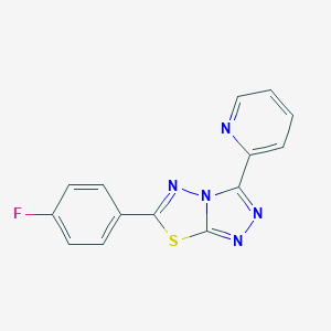 molecular formula C14H8FN5S B279277 6-(4-Fluorophenyl)-3-pyridin-2-yl[1,2,4]triazolo[3,4-b][1,3,4]thiadiazole 