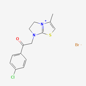 7-[2-(4-Chlorophenyl)-2-oxoethyl]-3-methyl-5,6-dihydroimidazo[2,1-b][1,3]thiazol-7-ium bromide