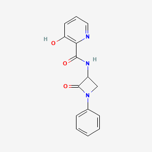 molecular formula C15H13N3O3 B2792817 3-Hydroxy-N-(2-oxo-1-phenylazetidin-3-yl)pyridine-2-carboxamide CAS No. 2174071-15-7