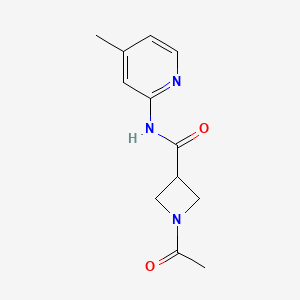 molecular formula C12H15N3O2 B2792822 1-acetyl-N-(4-methylpyridin-2-yl)azetidine-3-carboxamide CAS No. 1421497-68-8