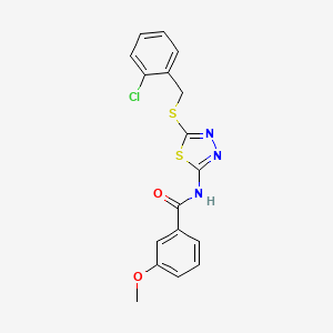 molecular formula C17H14ClN3O2S2 B2792829 N-[5-[(2-chlorophenyl)methylsulfanyl]-1,3,4-thiadiazol-2-yl]-3-methoxybenzamide CAS No. 868974-72-5