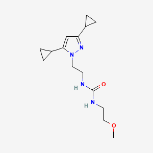 molecular formula C15H24N4O2 B2792833 1-(2-(3,5-dicyclopropyl-1H-pyrazol-1-yl)ethyl)-3-(2-methoxyethyl)urea CAS No. 1797085-17-6