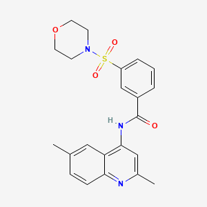 molecular formula C22H23N3O4S B2792844 N-(2,6-dimethylquinolin-4-yl)-3-(morpholin-4-ylsulfonyl)benzamide CAS No. 953852-83-0