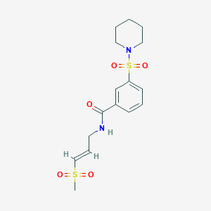 molecular formula C16H22N2O5S2 B2792853 (E)-N-(3-(methylsulfonyl)allyl)-3-(piperidin-1-ylsulfonyl)benzamide CAS No. 2034895-73-1