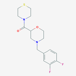 molecular formula C16H20F2N2O2S B2792856 [4-[(3,4-Difluorophenyl)methyl]morpholin-2-yl]-thiomorpholin-4-ylmethanone CAS No. 2415532-29-3