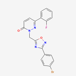 molecular formula C19H12BrFN4O2 B2792862 2-((3-(4-溴苯基)-1,2,4-噁二唑-5-基)甲基)-6-(2-氟苯基)吡啶并[3(2H)-酮 CAS No. 1105242-71-4
