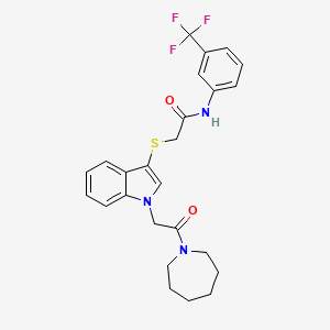 2-((1-(2-(azepan-1-yl)-2-oxoethyl)-1H-indol-3-yl)thio)-N-(3-(trifluoromethyl)phenyl)acetamide