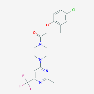 2-(4-Chloro-2-methylphenoxy)-1-(4-(2-methyl-6-(trifluoromethyl)pyrimidin-4-yl)piperazin-1-yl)ethanone