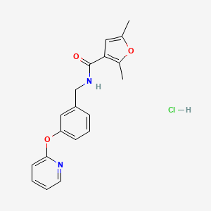 molecular formula C19H19ClN2O3 B2792884 2,5-dimethyl-N-(3-(pyridin-2-yloxy)benzyl)furan-3-carboxamide hydrochloride CAS No. 2034522-56-8