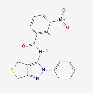molecular formula C19H16N4O3S B2792899 2-methyl-3-nitro-N-(2-phenyl-4,6-dihydrothieno[3,4-c]pyrazol-3-yl)benzamide CAS No. 391866-25-4