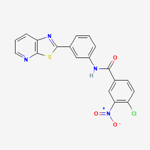 molecular formula C19H11ClN4O3S B2792902 4-chloro-3-nitro-N-(3-(thiazolo[5,4-b]pyridin-2-yl)phenyl)benzamide CAS No. 896679-61-1