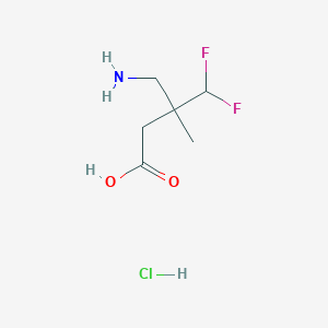 B2792913 3-(Aminomethyl)-4,4-difluoro-3-methylbutanoic acid;hydrochloride CAS No. 2377032-87-4