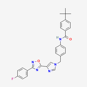 B2792915 4-tert-butyl-N-[4-({4-[3-(4-fluorophenyl)-1,2,4-oxadiazol-5-yl]-1H-imidazol-1-yl}methyl)phenyl]benzamide CAS No. 1111016-61-5