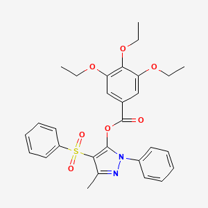 3-methyl-1-phenyl-4-(phenylsulfonyl)-1H-pyrazol-5-yl 3,4,5-triethoxybenzoate