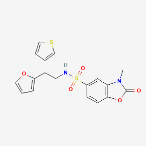 N-[2-(furan-2-yl)-2-(thiophen-3-yl)ethyl]-3-methyl-2-oxo-2,3-dihydro-1,3-benzoxazole-5-sulfonamide