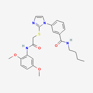 molecular formula C24H28N4O4S B2792940 N-butyl-3-(2-((2-((2,5-dimethoxyphenyl)amino)-2-oxoethyl)thio)-1H-imidazol-1-yl)benzamide CAS No. 1115336-27-0