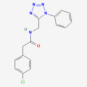 2-(4-chlorophenyl)-N-((1-phenyl-1H-tetrazol-5-yl)methyl)acetamide