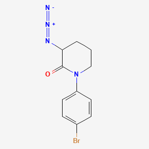 molecular formula C11H11BrN4O B2792955 3-Azido-1-(4-bromophenyl)piperidin-2-one CAS No. 477739-52-9