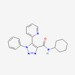 molecular formula C20H21N5O B2792956 N-cyclohexyl-1-phenyl-5-pyridin-2-yl-1H-1,2,3-triazole-4-carboxamide CAS No. 1396673-61-2