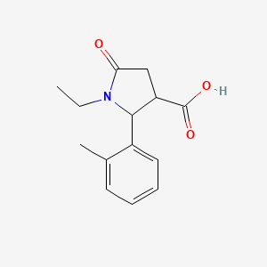 1-Ethyl-2-(2-methylphenyl)-5-oxopyrrolidine-3-carboxylic acid