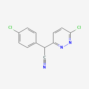 molecular formula C12H7Cl2N3 B2792959 2-(4-Chlorophenyl)-2-(6-chloropyridazin-3-yl)acetonitrile CAS No. 339008-49-0